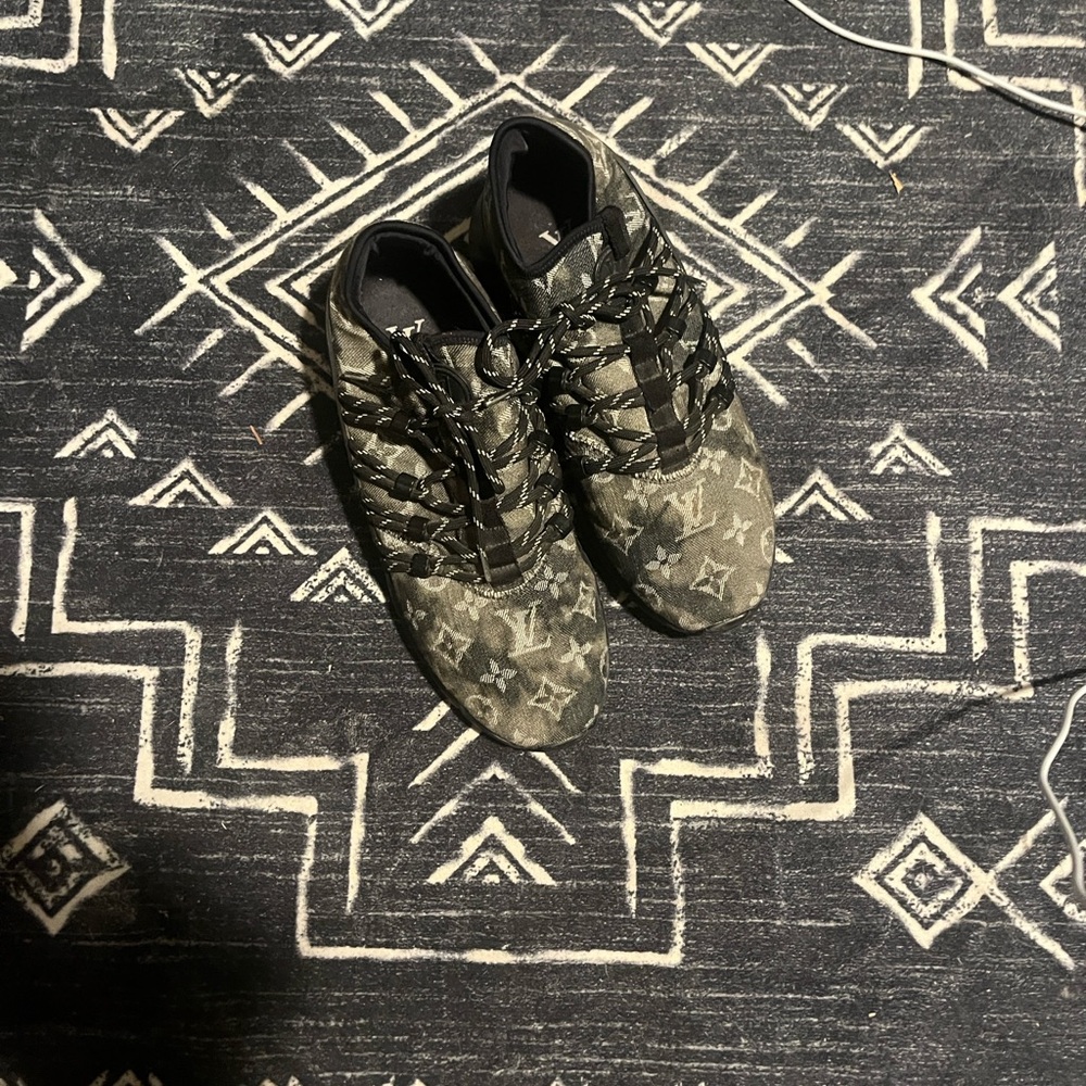 Louis Vuitton Black Denim Fastlane Monogram Shoes